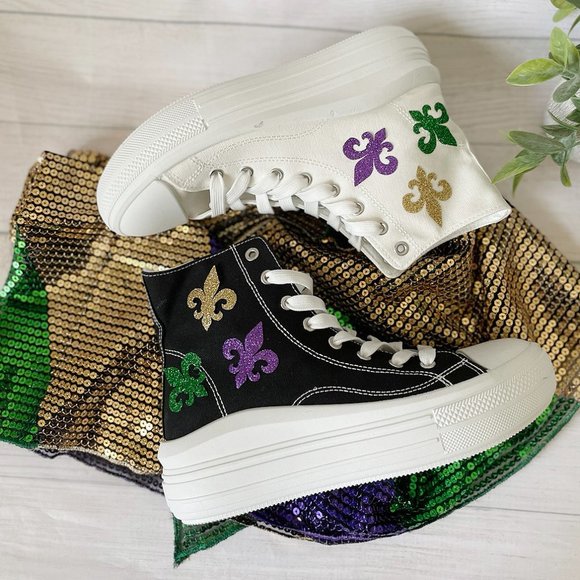 girls mardi gras sneakers